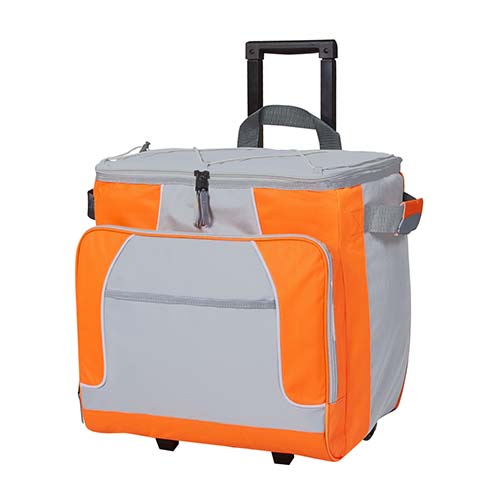 
                            HIELERA TROLLEY OSLO NARANJA