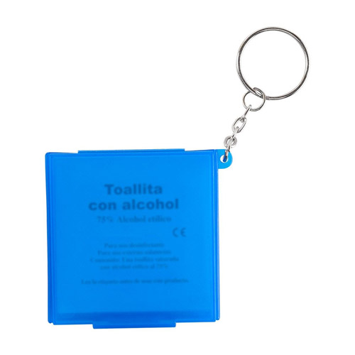 
                            ESTUCHE-LLAVERO CON PADS DE ALCOHOL AZUL