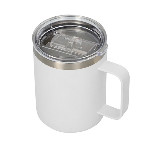 
                            TAZA METALICA CON ASA BLANCO